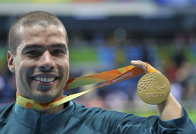 O nadador Daniel Dias foi o atleta com mais medalhas nos Jogos Paralímpicos do Rio. Foto: Reprodução